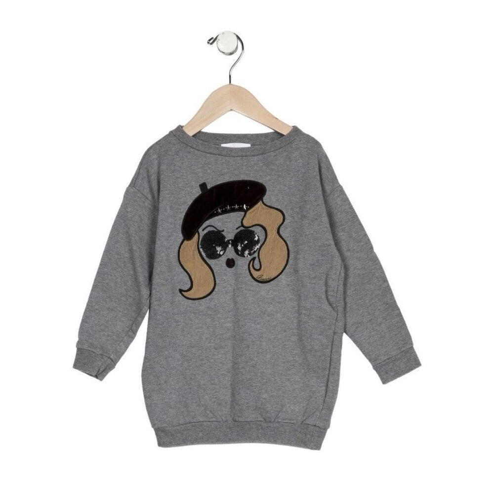Gucci Authentic Girls Gray Paris Chic Long Sleeve Sweatshirt Sweater 4